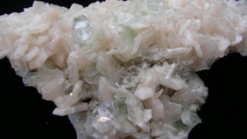 Green Apophyllite with Large Dolomite Crystal Cluster