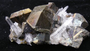 Chalcopyrite and Quartz Crystals - Peru - For Sale