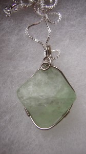 Green Fluorite Sterling Silver Necklace for Sale