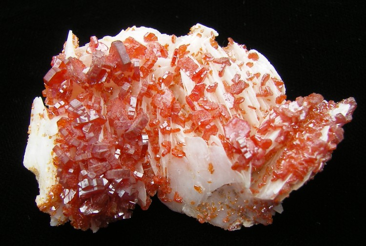 Cherry Red Vanadinite with Barite - Mibladen, Morocco - For Sale